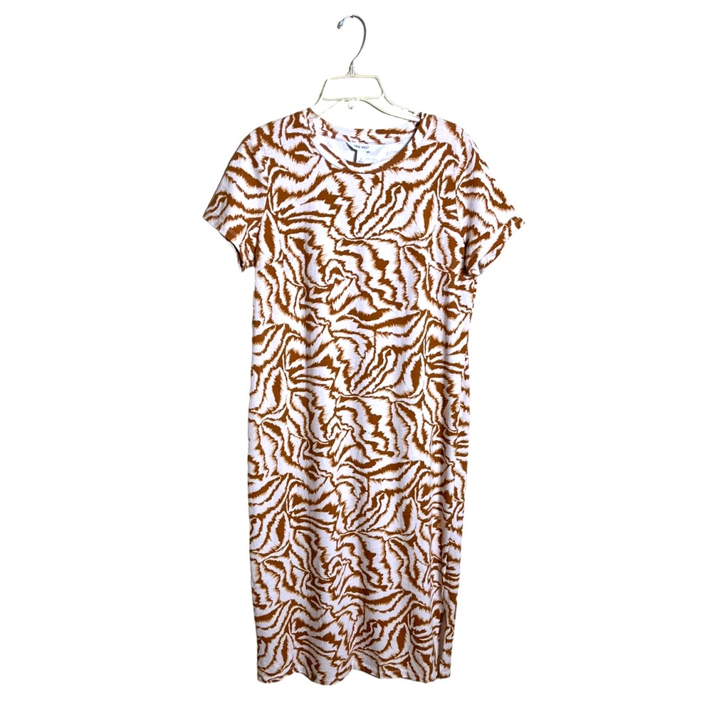 Nine West Midi length Tiger Cotton Dress with side slips size Larger